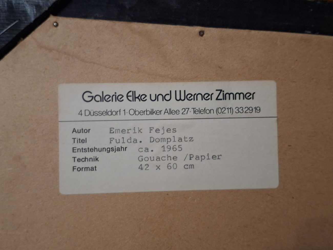 Emerik Feješ / Fulda. Domplatz / Gvaš - slika 3